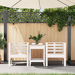 Avis Maison Chic Lot de 2 Chaises de jardin,Fauteuil d'extérieur blanc 61,5x53x71 cm bois pin massif -MN53843