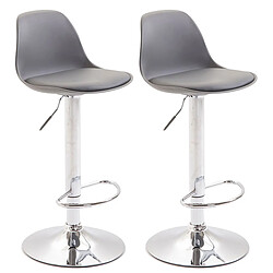 Non Lot de 2 tabourets de bar Kiel plastique chromé