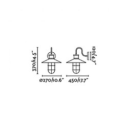 faro Aplique murale noire Marina 1 ampoule