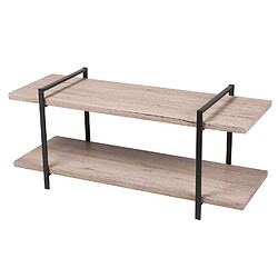 Urban Living Meuble TV industriel en bois et métal Dock - L. 120 x H. 55 cm - Noir