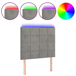 Maison Chic Tête de lit scandinave à LED,meuble de chambre Gris clair 100x5x118/128 cm Velours -MN72923