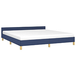 Avis Maison Chic Lit adulte - Cadre Structure de lit avec tête de lit Contemporain Bleu 160x200 cm Tissu -MN86958