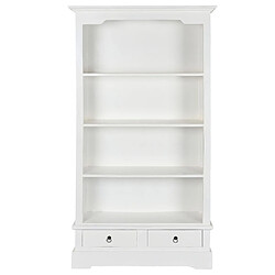 Pegane Etagère, meuble étagère en bois coloris blanc - longueur 97 x profondeur 34 x Hauteur 180 cm