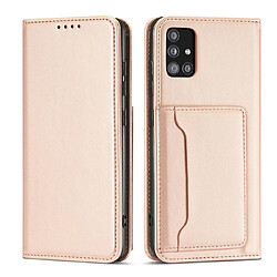 Ozzzo etui pour cartes magnetiques pour samsung galaxy a12 5g pochette portefeuille porte-cartes rose