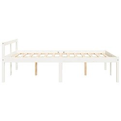 Acheter vidaXL Lit pour personne âgée sans matelas blanc 135x190 cm