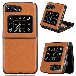 Coque en TPU + PU anti-rayures, anti-chocs pour votre Motorola Moto Razr 2022 5G - marron