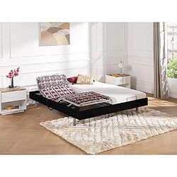 Vente-Unique Lit électrique de relaxation tout plots + matelas latex - 2 x 70 x 190 cm - Noir - CASSIOPEE III de DREAMEA