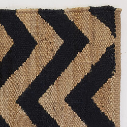 Aubry Gaspard Tapis en jute naturel et noir graphique.