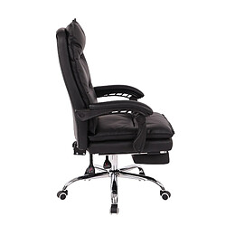 Avis Decoshop26 Fauteuil de bureau avec repose-pied et dossier ajustable en synthétique noir BUR10388