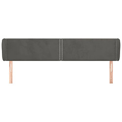 Avis Maison Chic Tête de lit scandinave avec oreilles,meuble de chambre Gris foncé 183x23x78/88 cm Velours -MN92742