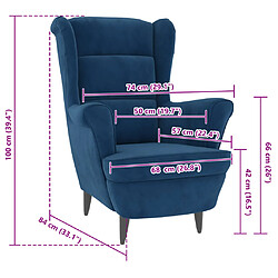 vidaXL Fauteuil bleu velours pas cher