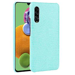 Wewoo Coque Rigide Pour Galaxy A70s antichoc Crocodile Texture PC + Etui en PU vert clair