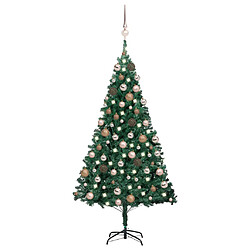 vidaXL Arbre de Noël artificiel pré-éclairé et boules vert 180 cm PVC