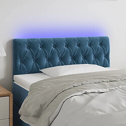 vidaXL Tête de lit à LED Bleu foncé 90x7x78/88 cm Velours