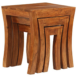 Avis vidaXL Table gigogne 3 pcs Bois massif d'acacia 50x35x50 cm Marron