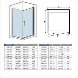 Cabine de douche 100x70x197cm verre anticalcaire avec une barre de fixation de 140cm pas cher