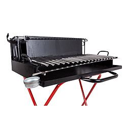 Avis Alter Barbecue à bois sur roulettes, Made in Italy, coloris noir et rouge, 74 x 55 x h95 cm