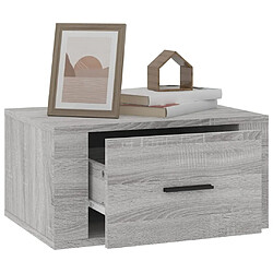 Maison Chic Table de chevet murale,Table de nuit Sonoma gris 50x36x25 cm -MN60192 pas cher