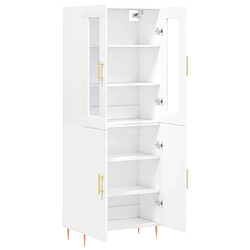 Avis vidaXL Buffet haut Blanc 69,5x34x180 cm Bois d'ingénierie