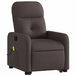 Avis Maison Chic Fauteuil Relax pour salon, Fauteuil inclinable de massage Marron foncé Tissu -GKD85556