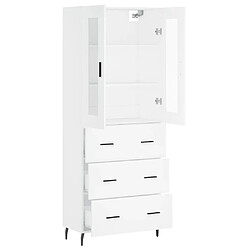 Avis vidaXL Buffet haut Blanc 69,5x34x180 cm Bois d'ingénierie