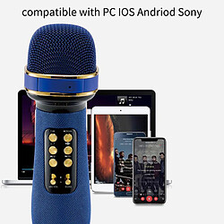 Acheter Microphone Sans Fil Bluetooth pour Appareil de Musique de Haute Qualité pour PC Chantant Enfants Bleu