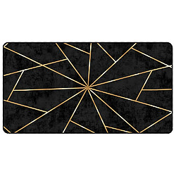 vidaXL Tapis lavable noir et doré 80x150 cm antidérapant