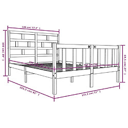 vidaXL Cadre de lit sans matelas bois massif 140x200 cm pas cher