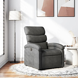 Maison Chic Fauteuil inclinable,Fauteuil luxe de relaxation Gris foncé Tissu -MN24402