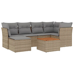 vidaXL Salon de jardin avec coussins 7pcs mélange beige résine tressée