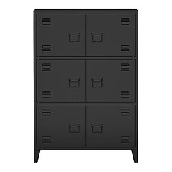 Helloshop26 Armoire de bureau casier de bureau meuble de rangement pour salon bureau chambre atelier métallique acier 113 x 80 x 40 cm noir 03_0006325