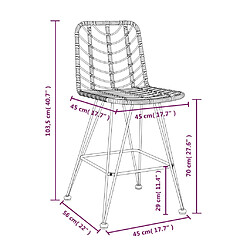 vidaXL Tabourets de bar lot de 2 45x56x103,5cm Résine tressée et acier pas cher