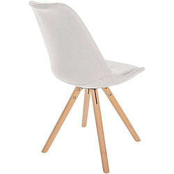 Decoshop26 Chaise de salle à manger x1 style scandinave en tissu crème pieds en bois clair 10_0001476 pas cher