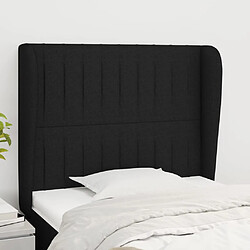 vidaXL Tête de lit avec oreilles Noir 83x23x118/128 cm Tissu