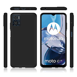 Htdmobiles Coque pour Motorola Moto E22 / E22i - housse etui silicone gel fine + film ecran - NOIR