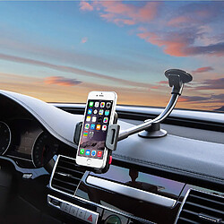 Support universel pour téléphone de voiture, support de téléphone portable à bras long pour pare-brise compatible avec iPhone 8/X/7/6S/6 Plus/5S/5, Samsung Galaxy S6 S5, Nexus 5X/6P, LG, HTC et autres smartphones