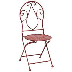 Aubry Gaspard Chaise pliante en métal rouge.