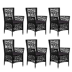 Avis Maison Chic Mobilier à dîner 7 pcs de jardin - Ensemble table et chaises d'extérieur - Salon/Mobilier de jardin classique Résine tressée Noir -MN80063