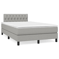 Maison Chic Lit adulte- Lit + matelas,Sommier à lattes de lit et matelas gris clair 120x190 cm tissu -GKD10552