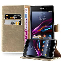 Cadorabo Coque Sony Xperia Z1 Etui en Marron