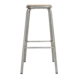 Avis Tabouret Haut en Acier Galvanisé avec Assise en Bois - Lot de 4 - Bolero