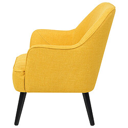 Beliani Fauteuil LOKEN Tissu Jaune pas cher