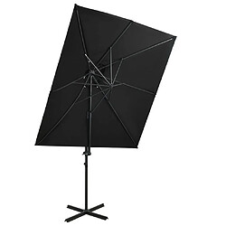 Avis Helloshop26 Parasol déporté à double toit 250 x 250 cm noir 02_0008568