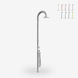 Douche extérieure de jardin avec mitigeur Arkema Design Funny Yin T345, Couleur: Blanc