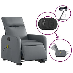 Acheter vidaXL Fauteuil inclinable de massage électrique gris similicuir