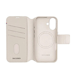 Decoded Étui pour iPhone 16 Folio MagSafe avec Porte-cartes et Coque Détachable Beige