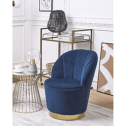 Beliani Fauteuil ALBY Velours Bleu foncé