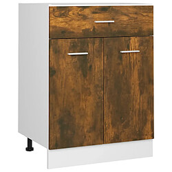 vidaXL Armoire de plancher à tiroir Chêne fumé 60x46x81,5 cm