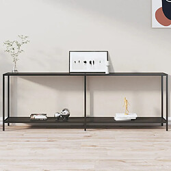 vidaXL Table console Noir 220x35x75,5 cm Verre trempé