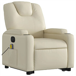 Avis Maison Chic Fauteuil Relax pour salon, Fauteuil inclinable de massage électrique crème similicuir -GKD95434